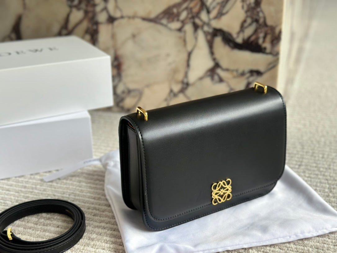 LOEWE LOE GOYA BAG 23 IN BLACK SILK CALFSKIN
