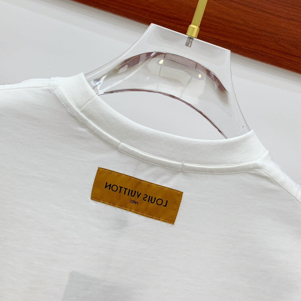 LOUIS VUITTON LV T-SHIRT IN WHITE COTTON STYLIZED LOGO 238872