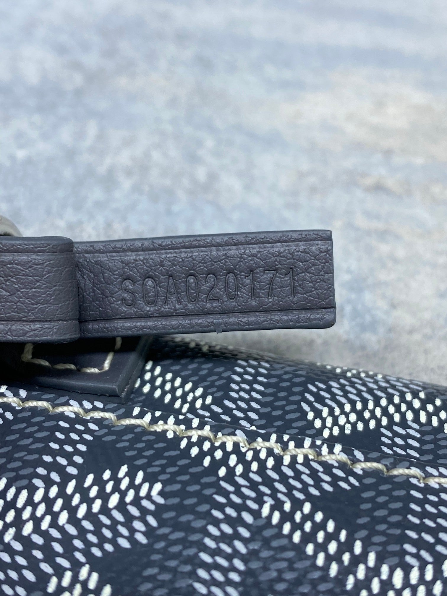 GOYARD ANJOU MINI BAG 20 IN GREY GOYARDINE CANVAS AND CALFSKIN