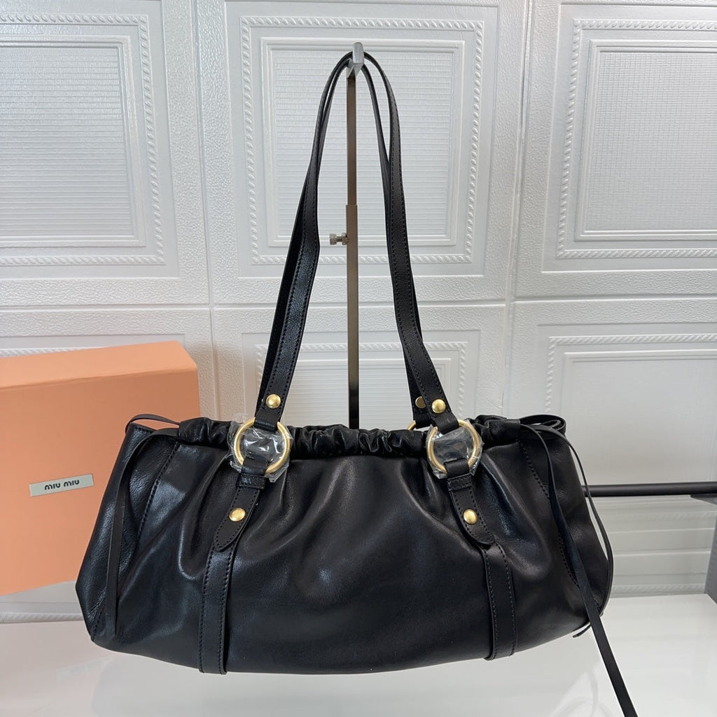 MIU MIU JOIE NAPPA SHOULDER BAG 44 IN BLACK CALFSKIN