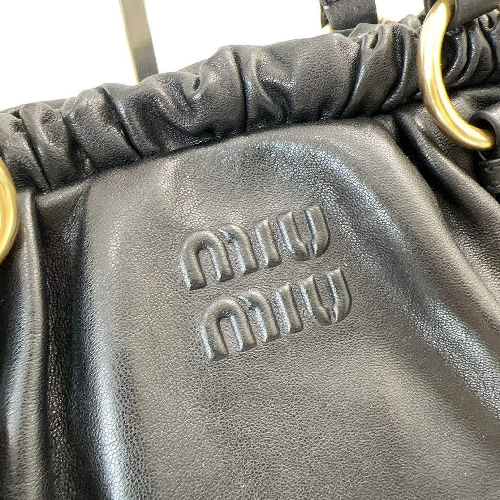 MIU MIU JOIE NAPPA SHOULDER BAG 44 IN BLACK CALFSKIN