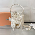 MIU MIU MATELASSÉ HANDBAG 20 IN WHITE LAMBSKIN