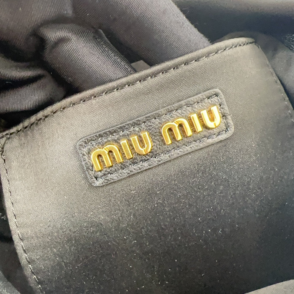 MIU MIU MATELASSÉ SMALL HANDBAG 17 IN BLACK LAMBSKIN