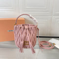 MIU MIU MATELASSÉ SMALL HANDBAG 17 IN LIGHT PINK LAMBSKIN