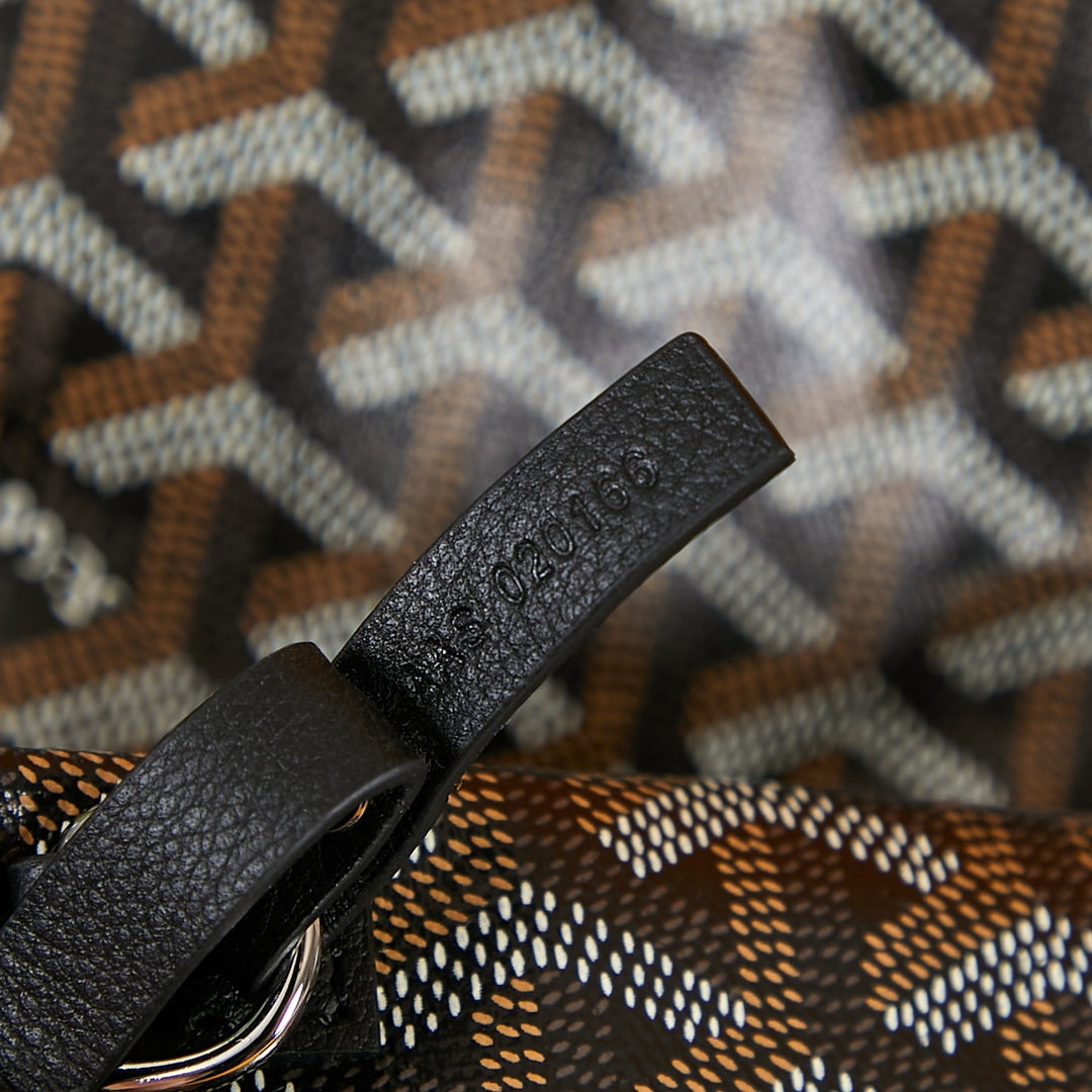 GOYARD SAINT LOUIS PM 34 IN BLACK GOYARDINE CANVAS AND CALFSKIN