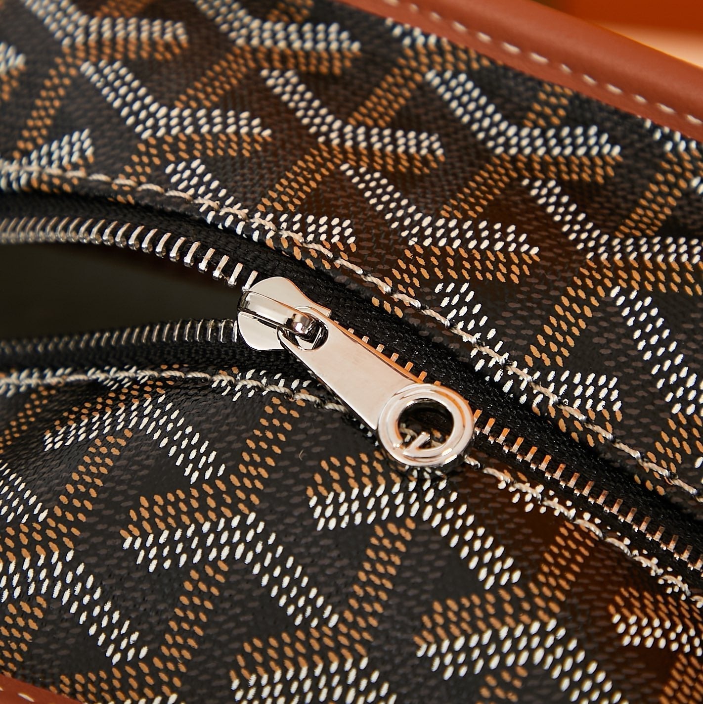 GOYARD SAINT LOUIS PM 30 IN BLACK GOYARDINE CANVAS AND TAN CALFSKIN