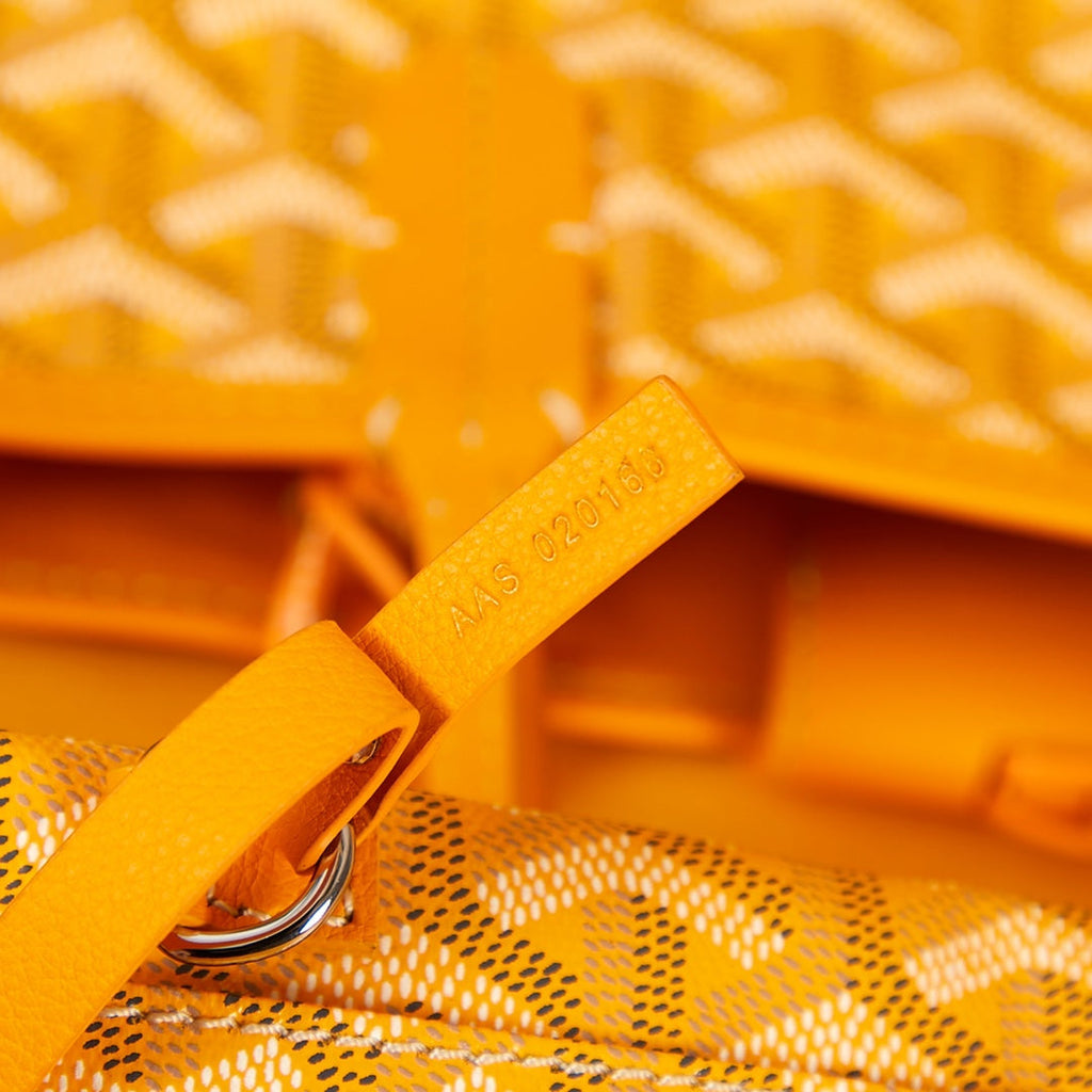 GOYARD ANJOU MINI BAG 20 IN YELLOW GOYARDINE CANVAS AND CALFSKIN