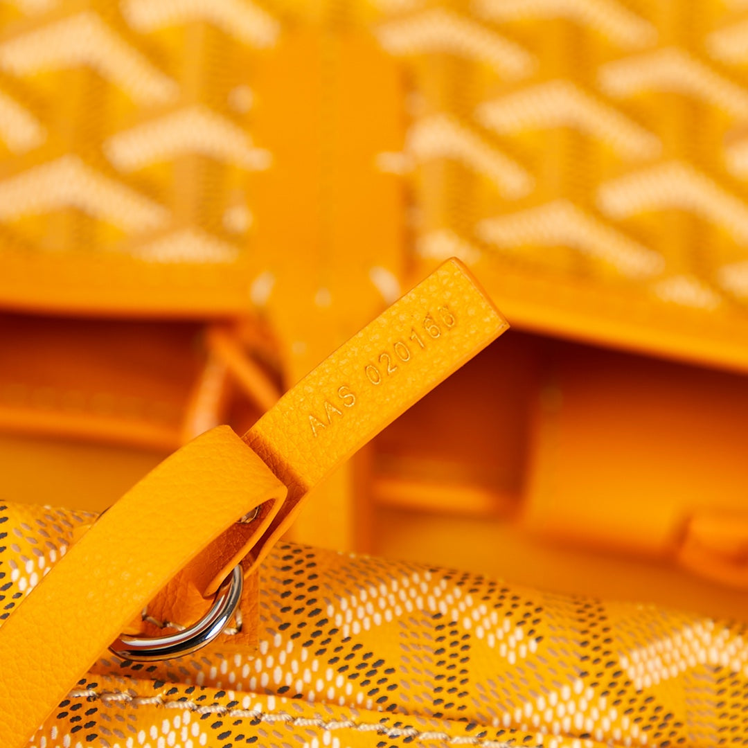 GOYARD ANJOU MINI BAG 20 IN YELLOW GOYARDINE CANVAS AND CALFSKIN