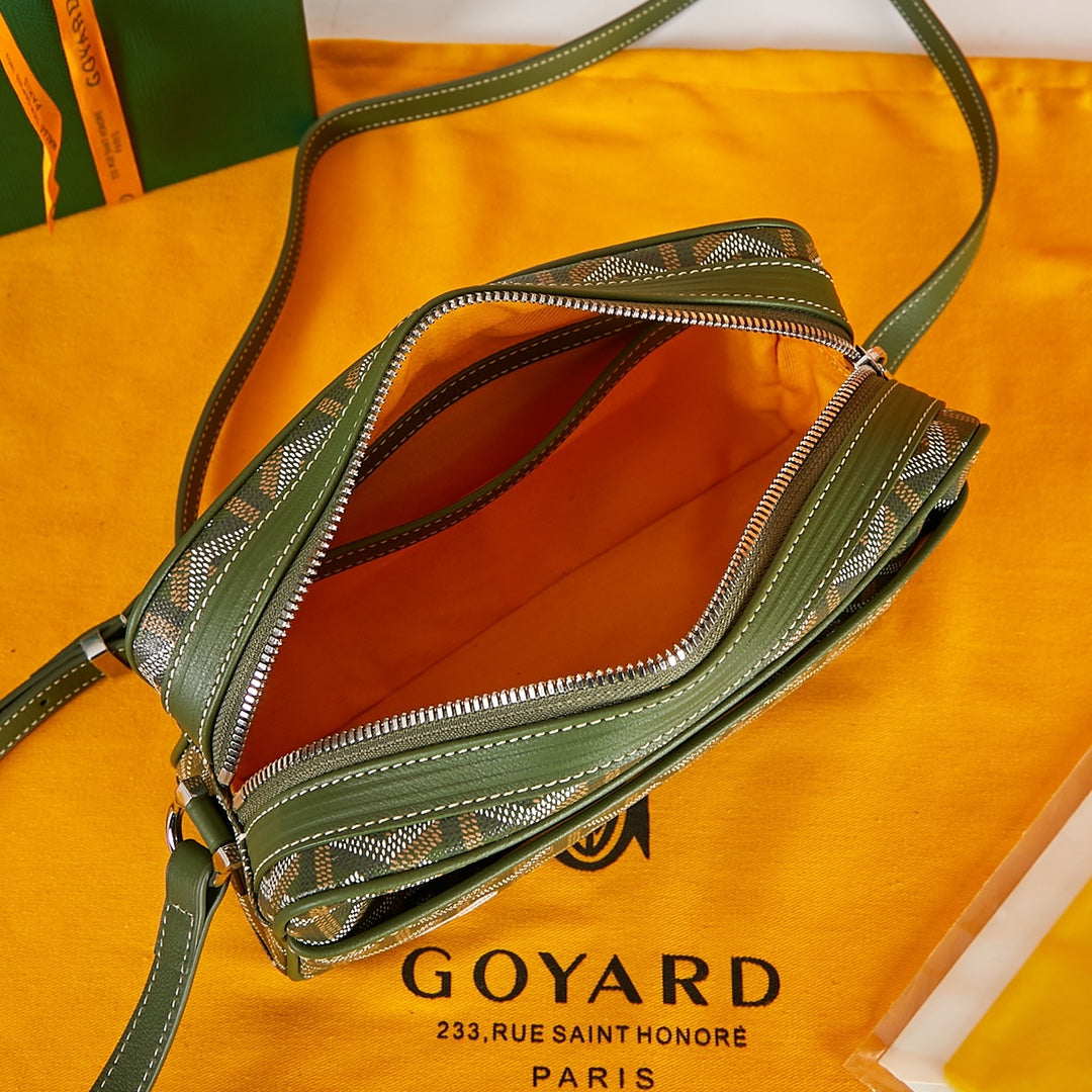 GOYARD CAP-VERT PM BAG 22 IN WOODLAND GREEN GOYARDINE CANVAS
