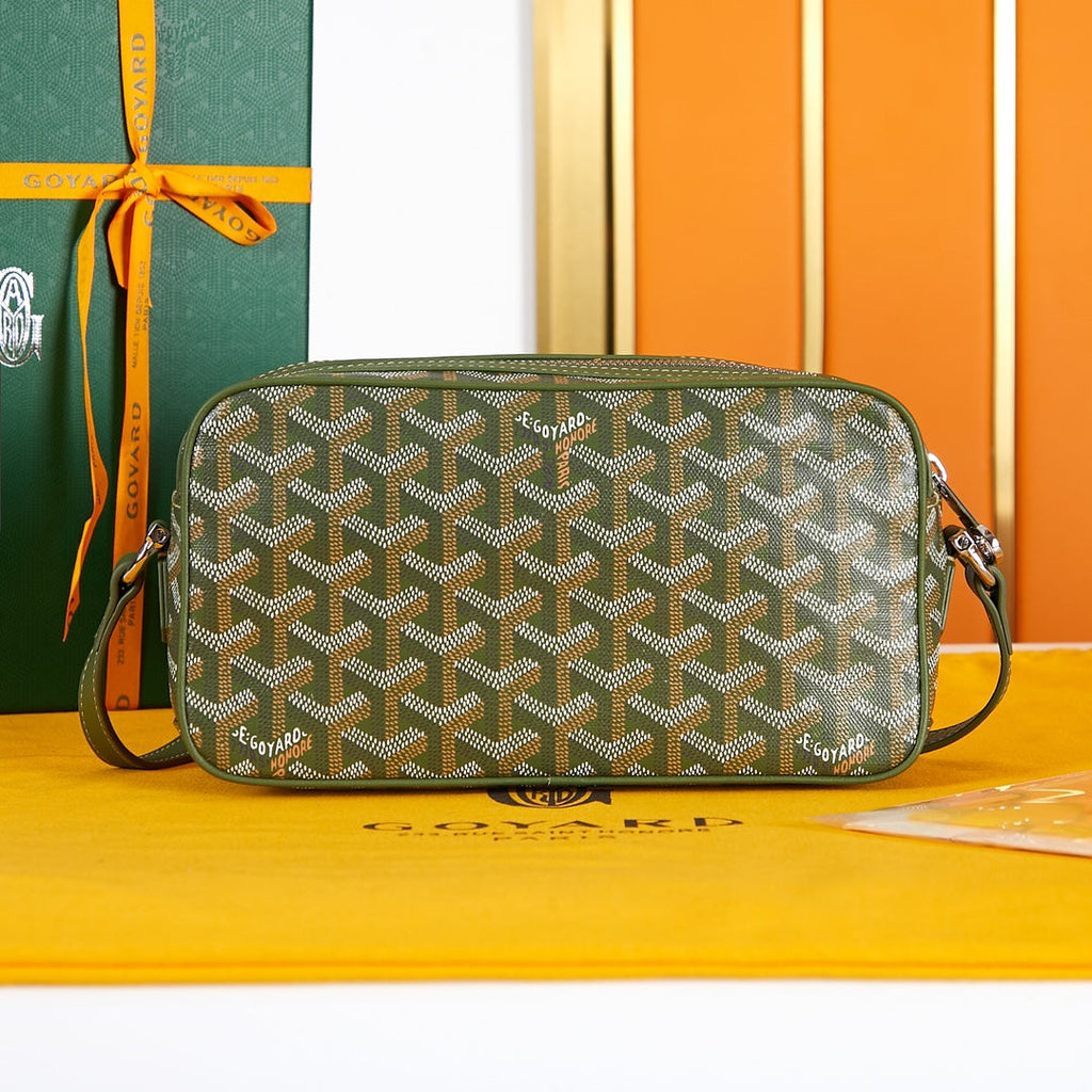 GOYARD CAP-VERT PM BAG 22 IN WOODLAND GREEN GOYARDINE CANVAS