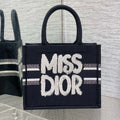 DIOR BOOK TOTE 26 IN BLACK MIX WHITE CANVAS 226506