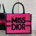 DIOR BOOK TOTE 36 IN CERISE RED MIX MINSK PURPLE CANVAS 226510