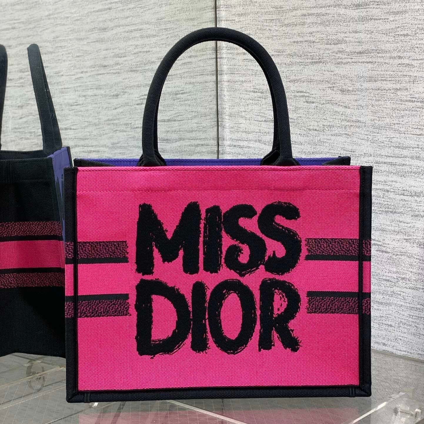 DIOR BOOK TOTE 36 IN CERISE RED MIX MINSK PURPLE CANVAS 226510