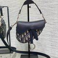 DIOR SADDLE 19 BAG WITH STRAP BLUE OBLIQUE JACQUARD