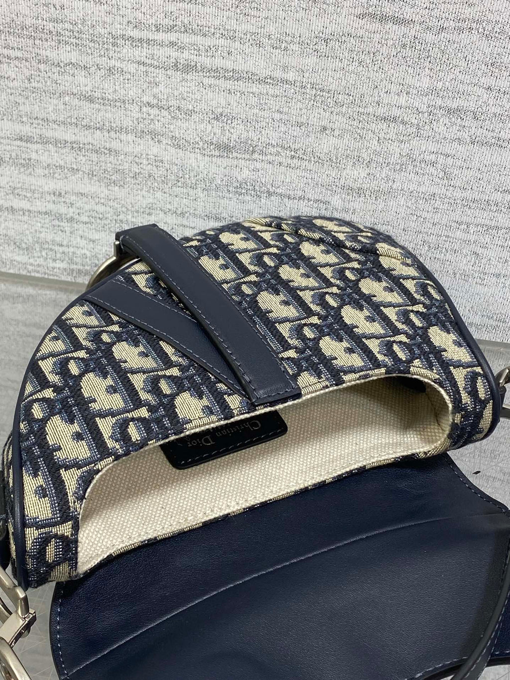 DIOR SADDLE 19 BAG WITH STRAP BLUE OBLIQUE JACQUARD