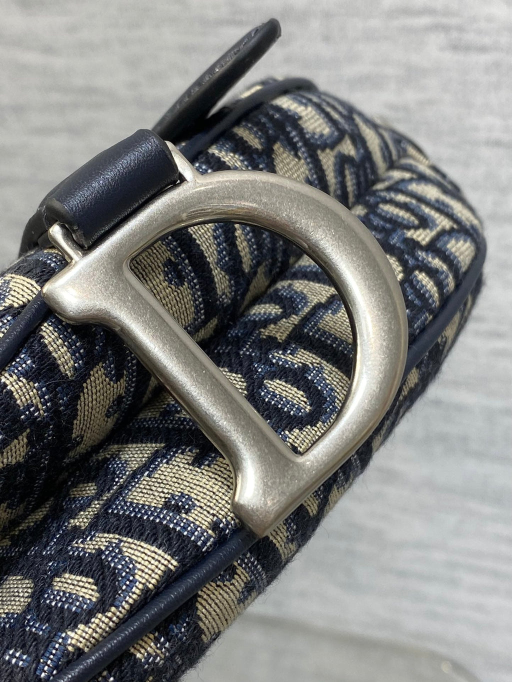 DIOR SADDLE 19 BAG WITH STRAP BLUE OBLIQUE JACQUARD