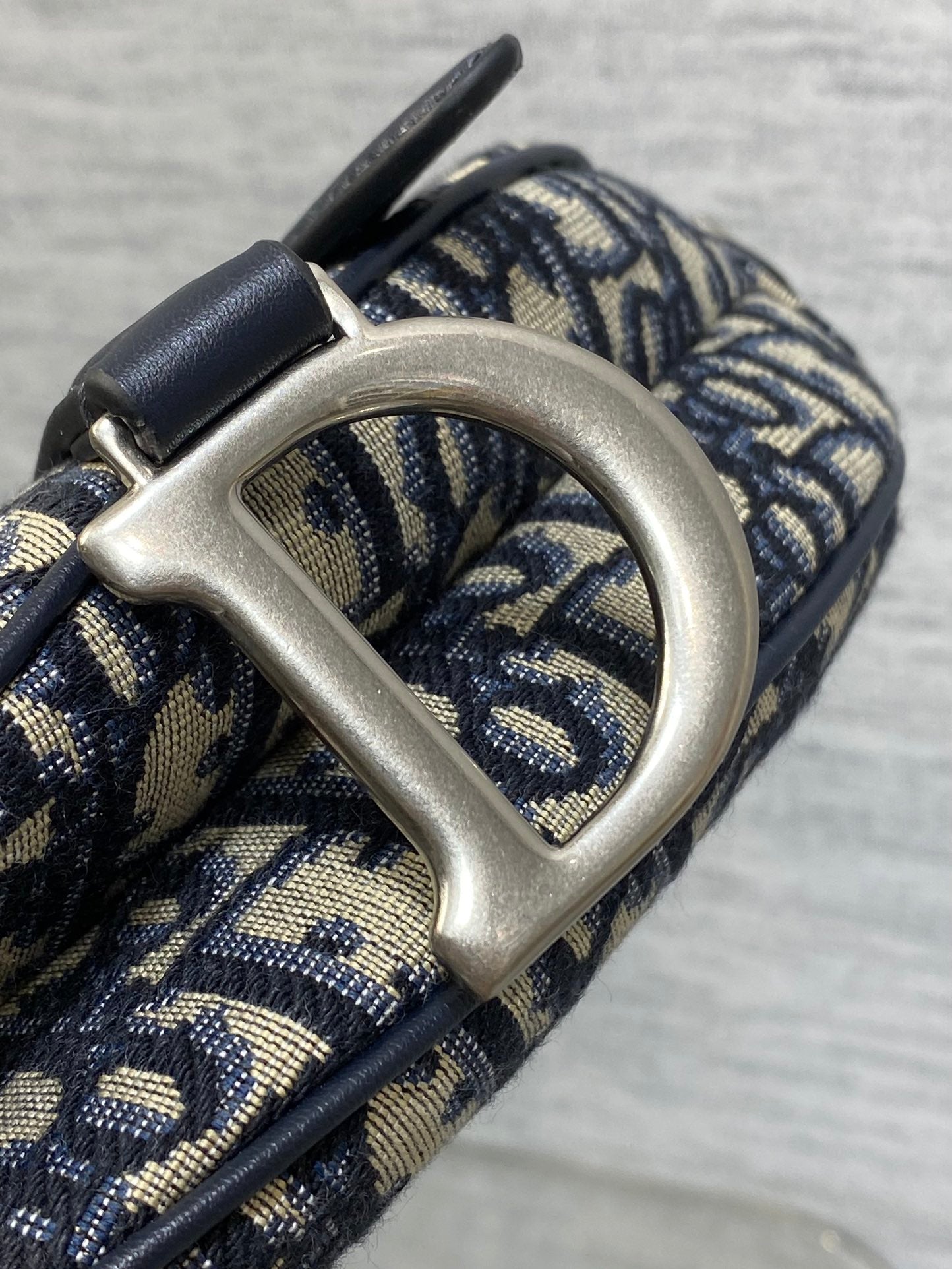 DIOR SADDLE 19 BAG WITH STRAP BLUE OBLIQUE JACQUARD