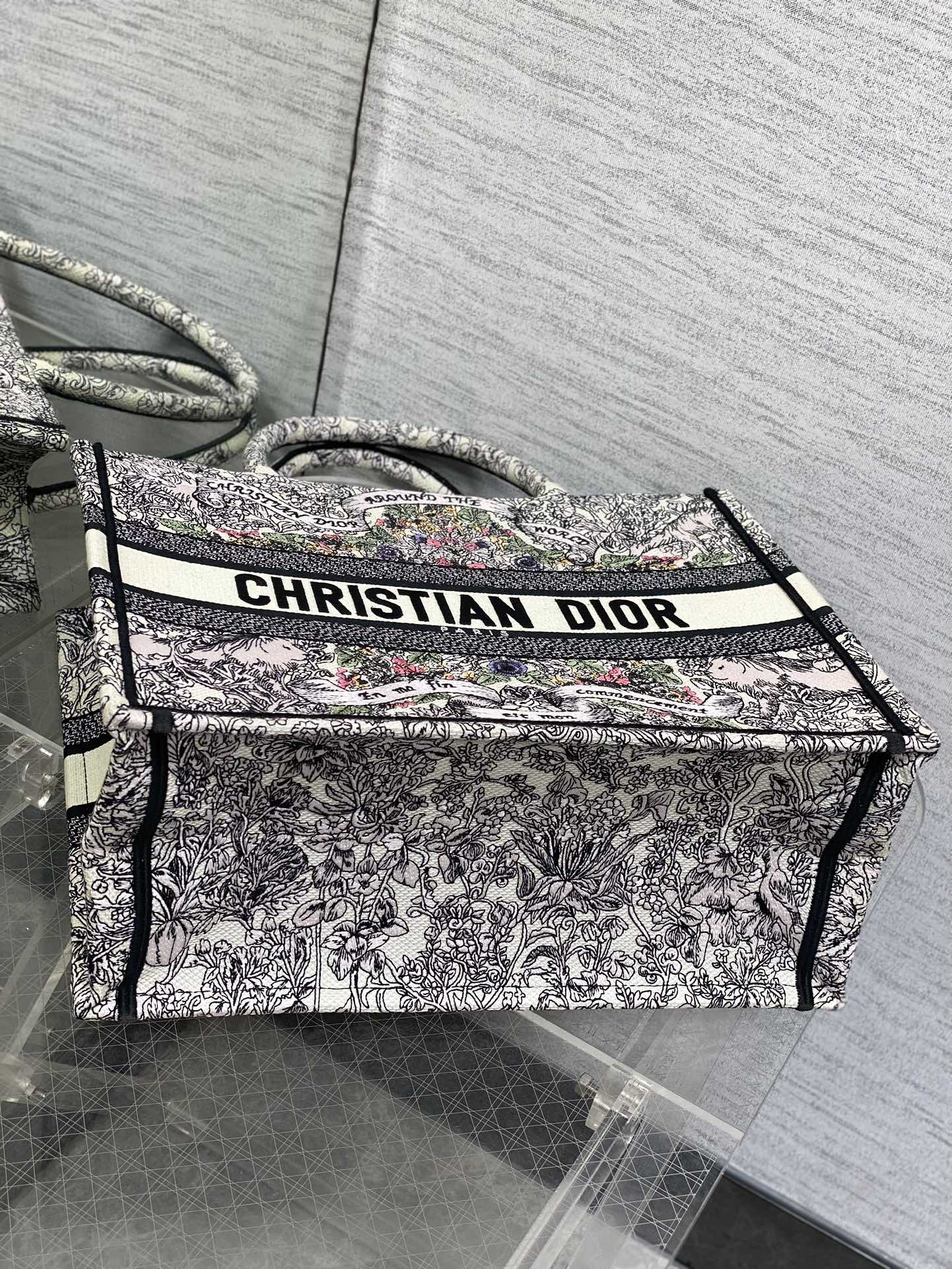 DIOR MEIDUM 36 BOOK TOTE IN COLORFUL CANVAS 226290