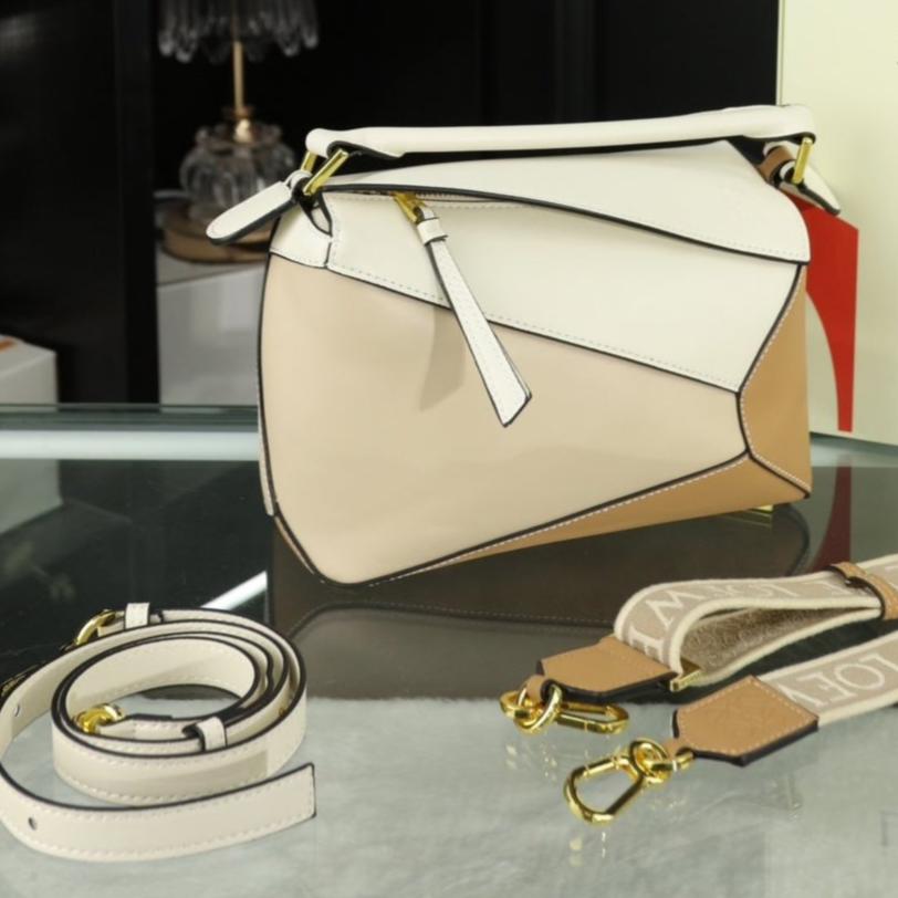LOEWE LOE MINI PUZZLE 23 BAG IN BEIGE CREAM MIX TAN CALFSKIN