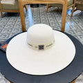 CHANEL WIDE BRIM STRAW HAT WHITE 672707