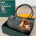 GOYARD SAINT MARTIN BAG 34 IN BLACK GOYARDINE CANVAS AND CALFSKIN