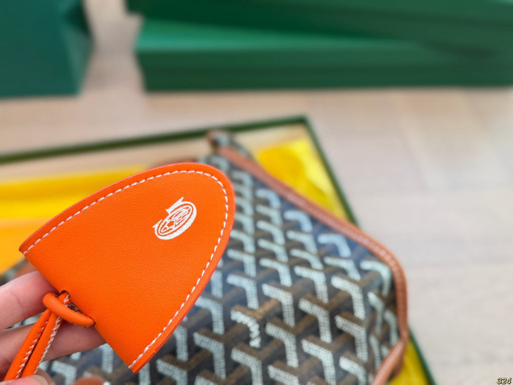 GOYARD ANJOU MINI BAG 21 IN BROWN GOYARDINE CANVAS AND CALFSKIN
