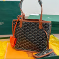 GOYARD ANJOU MINI BAG 21 IN BROWN GOYARDINE CANVAS AND CALFSKIN