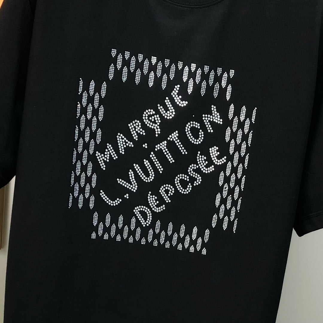 LOUIS VUITTON LV BLACK COTTON T-SHIRT 239467