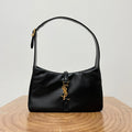 SAINT LAURENT LE 5 À 7 BAG 24 BLACK GLOSSY CALFSKIN HOBO