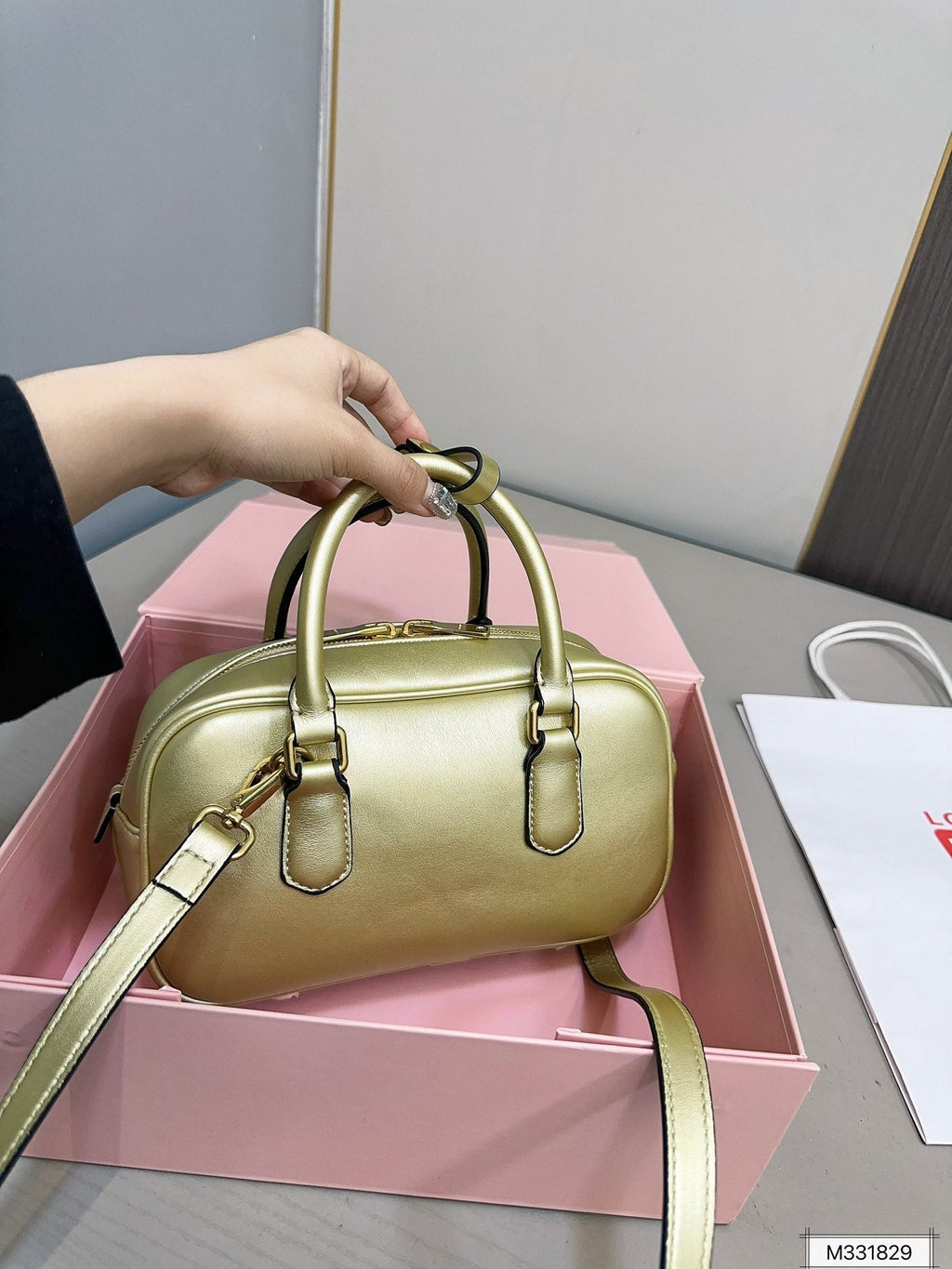 MIU MIU ARCADIE 25 BAG IN GOLDEN CALFSKIN