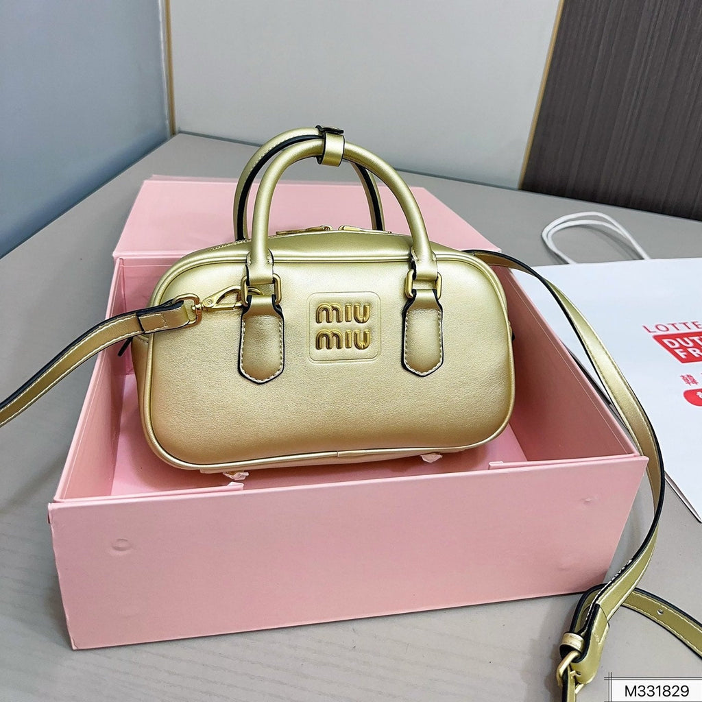 MIU MIU ARCADIE 25 BAG IN GOLDEN CALFSKIN