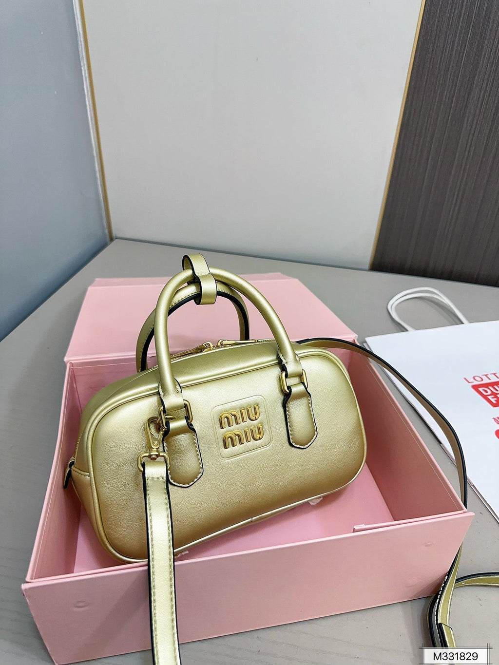 MIU MIU ARCADIE 25 BAG IN GOLDEN CALFSKIN
