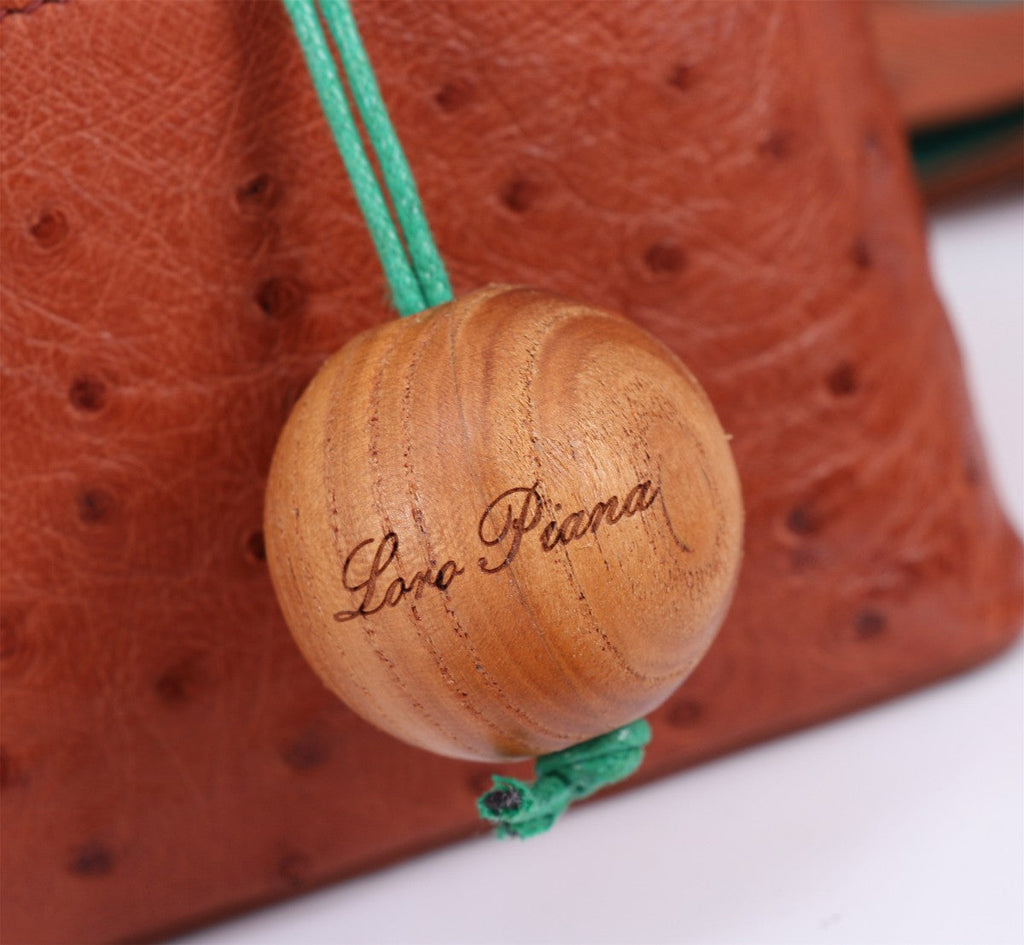 LORO PIANA EXTRA POCKET L19 IN RED BROWN OSTRICH LEATHER