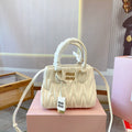 MIU MIU TOTE 20 BAG IN WHITE CALFSKIN