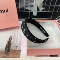 THICK HEADBAND ATTACHED BEADED IN BLACK FABRIC 429361