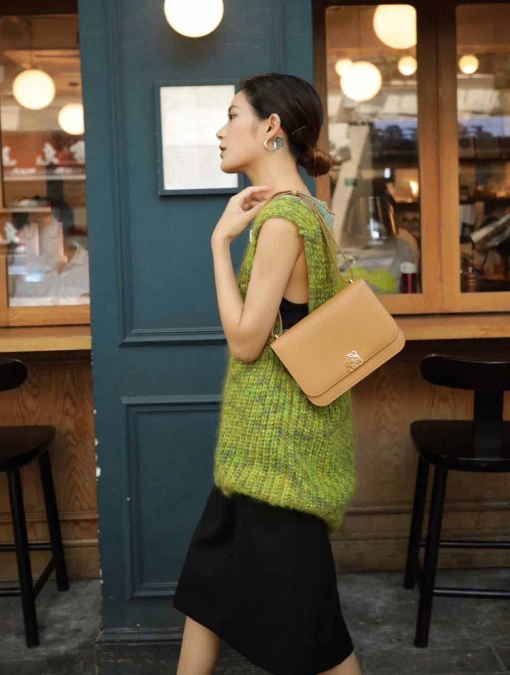 LOEWE LOE GOYA BAG 23 IN COPPER BROWN CALFSKIN