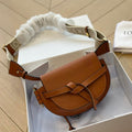 LOEWE LOE MINI 18 GATE DUAL BAG IN TAN SOFT CALFSKIN AND JACQUARD