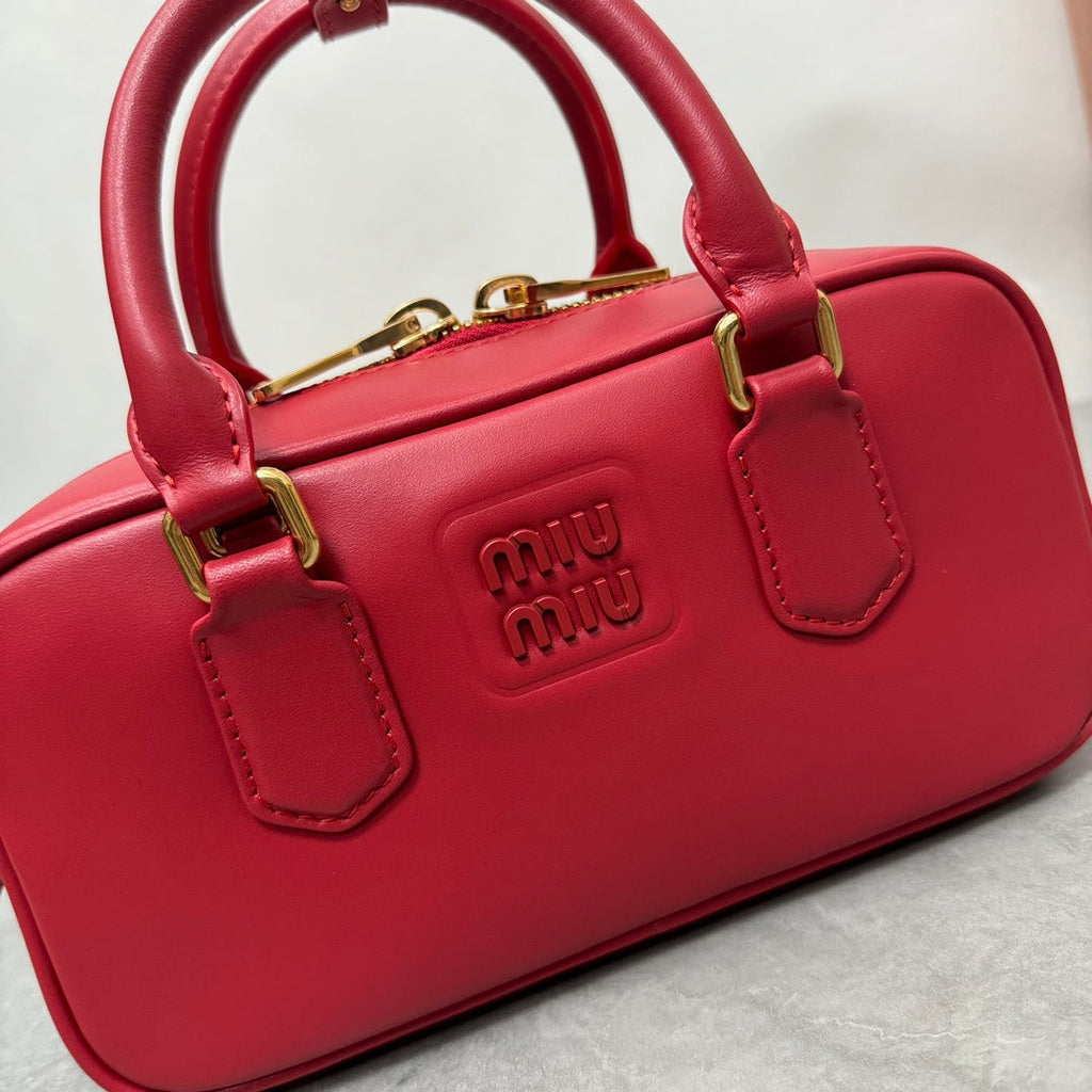 MIU MIU ARCADIE BAG 22 IN RED CALFSKIN GOLD HARDWARE