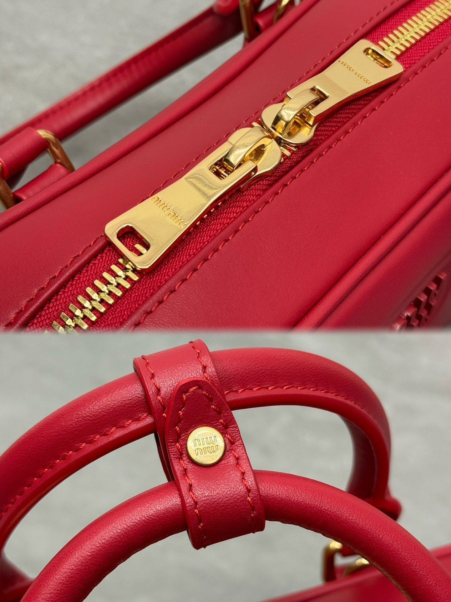 MIU MIU ARCADIE BAG 22 IN RED CALFSKIN GOLD HARDWARE