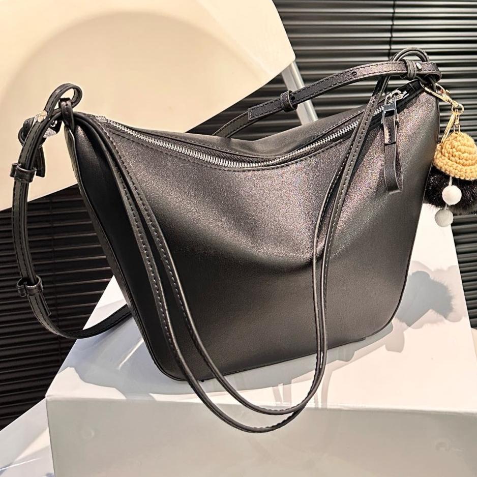LOEWE LOE LUNA HOBO 17 BAG IN BLACK CALFSKIN