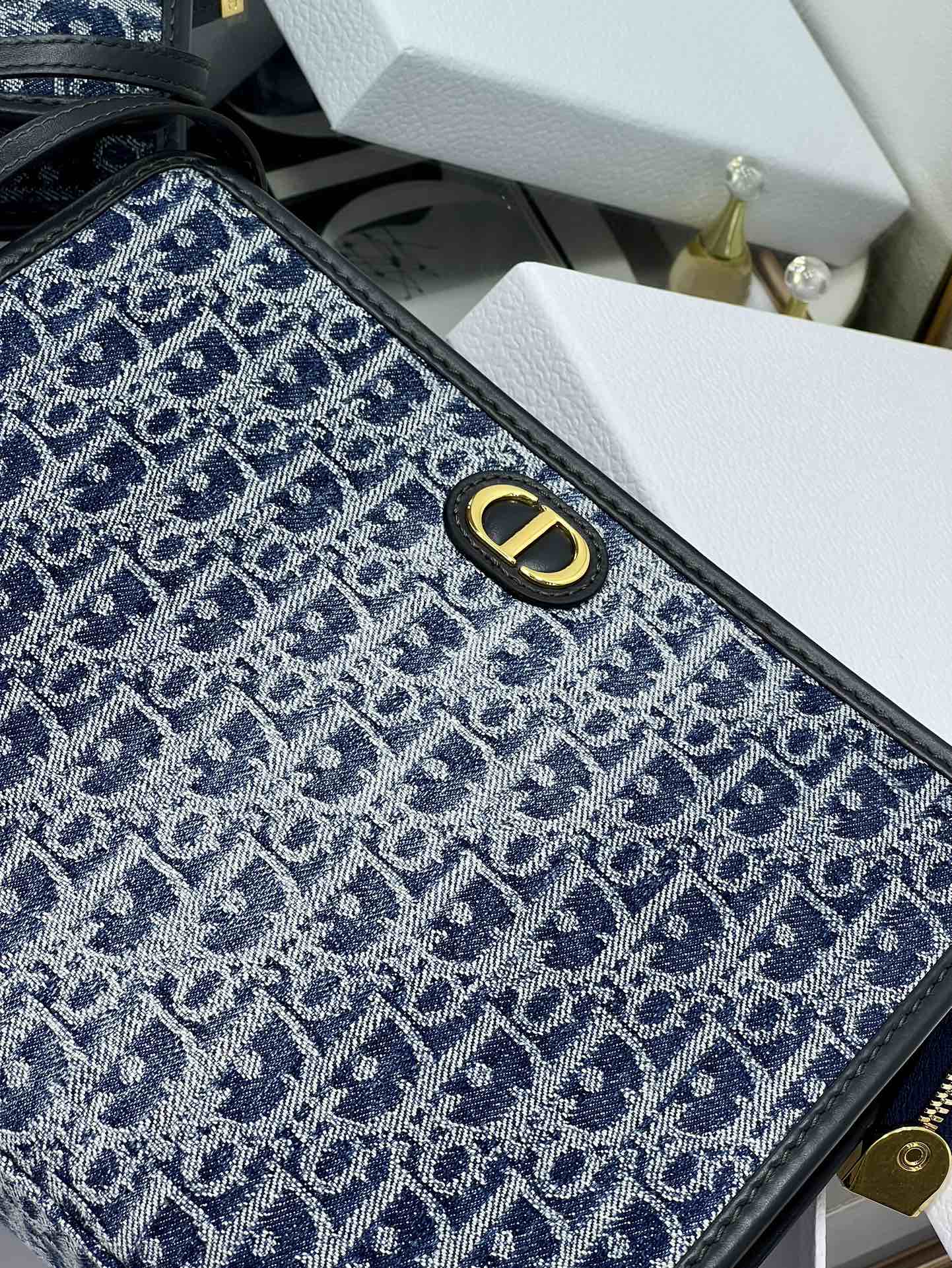 DIOR BOOK TOTE 26 IN BLUE MONOGRAM OBLIQUE JACQUARD