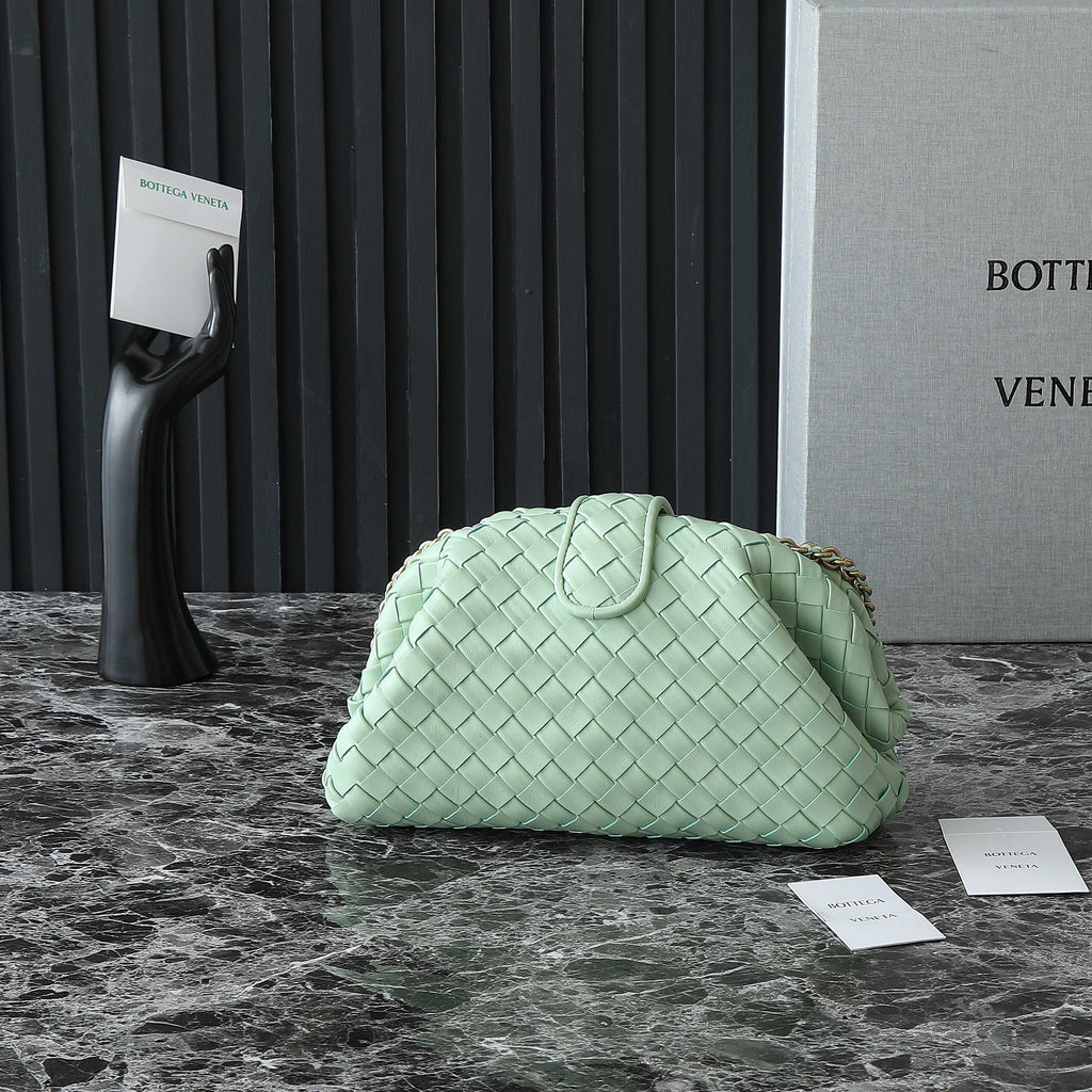 BOTTEGA VENETA Teen Lauren 1980 With Chain 31.5 Light Green Leather Ghw
