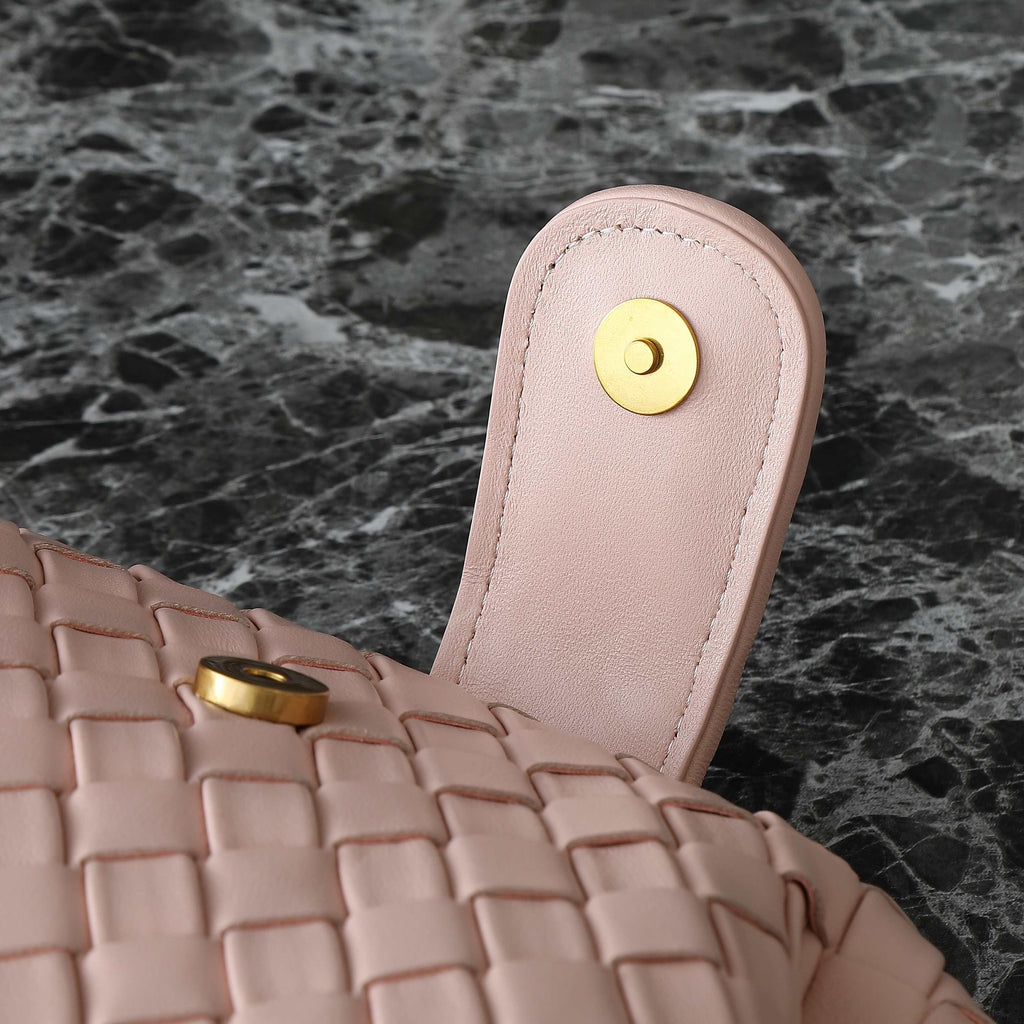 BOTTEGA VENETA LAUREN 1980 BAG 31 IN MELON PINK LAMBSKIN GOLD STRAP