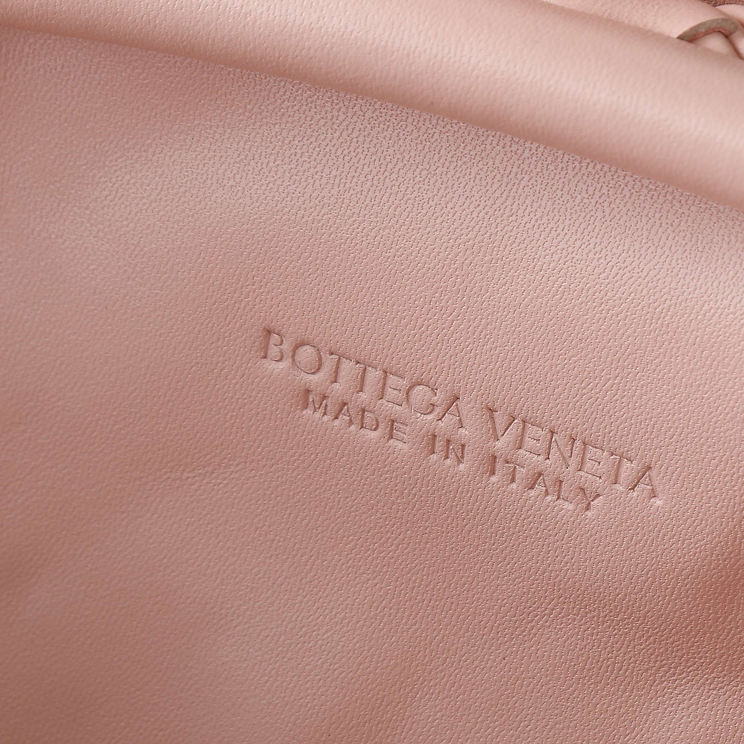 BOTTEGA VENETA LAUREN 1980 BAG 31 IN MELON PINK LAMBSKIN GOLD STRAP