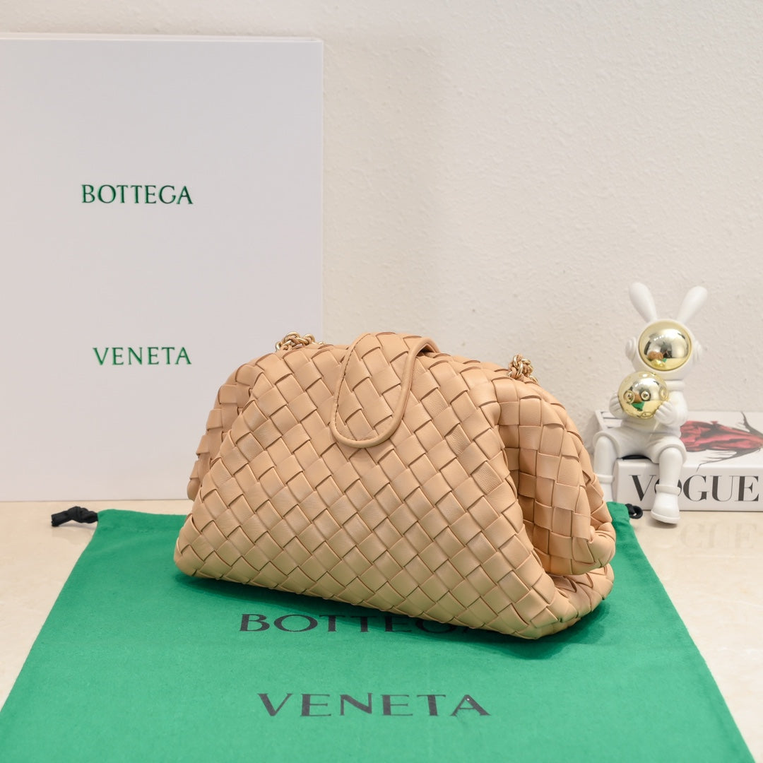 BOTTEGA VENETA Teen Lauren 1980 With Chain 31.5 Beige Leather Ghw