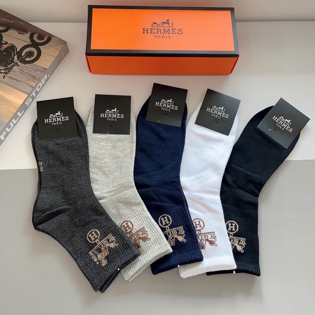 HERMES CREW SOCKS 289457 (1 BOX)