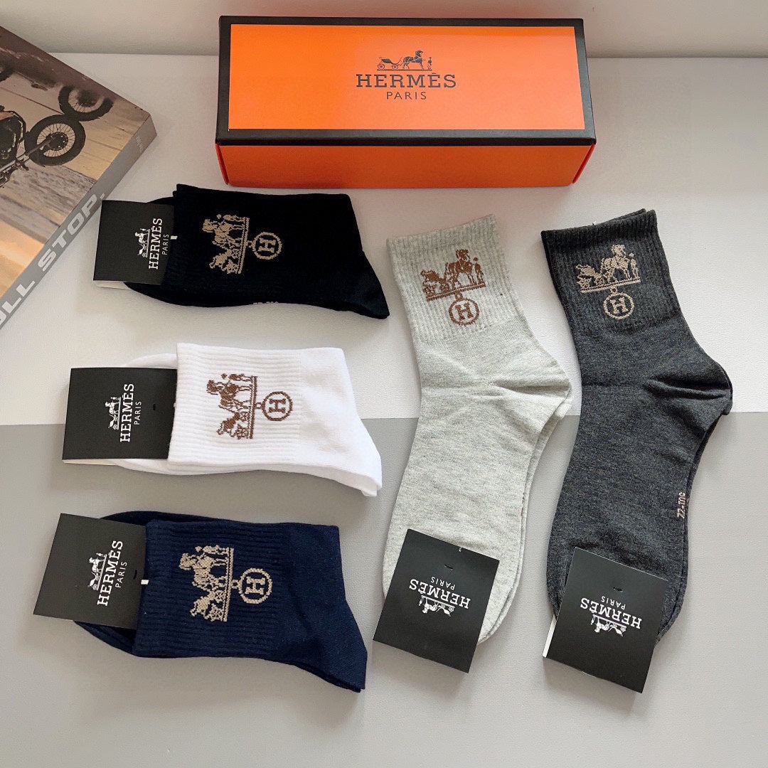 HERMES CREW SOCKS 289457 (1 BOX)