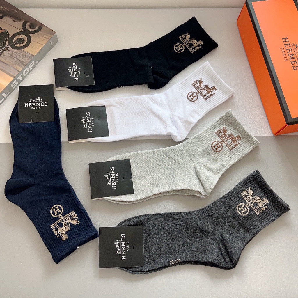 HERMES CREW SOCKS 289457 (1 BOX)