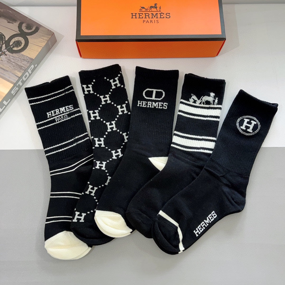 HERMES CREW SOCKS 420811 (1 BOX)