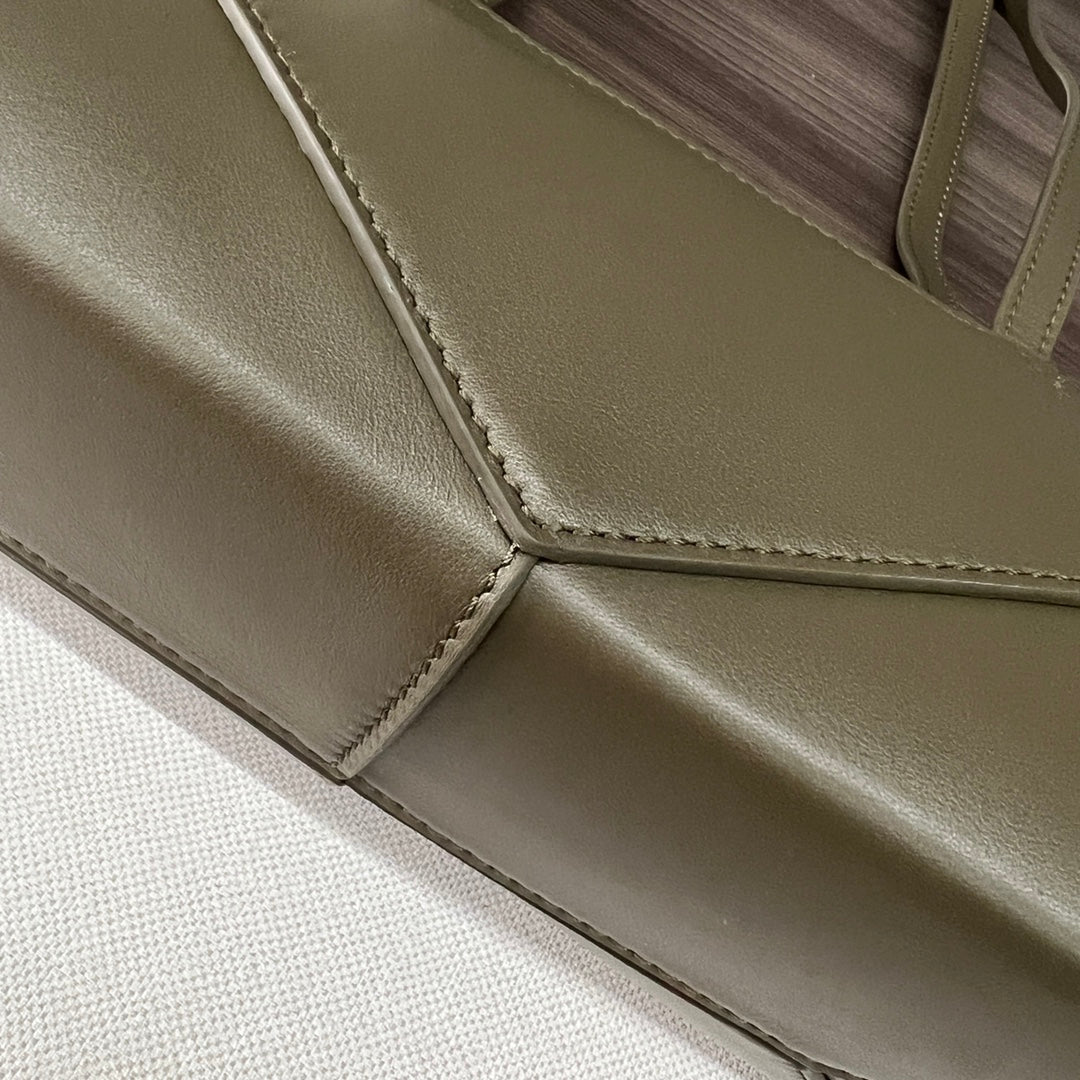 LOEWE PUZZLE FOLD CROPPED 39 BAG IN SAND BEIGE SOLF GRAINED CALFSKIN